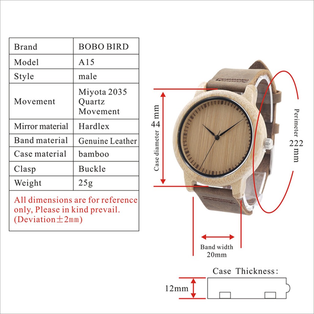 Relógio em Madeira Milão Masculino - BoboBird